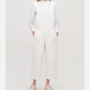 COS White Overalls Cropped Wide Leg
